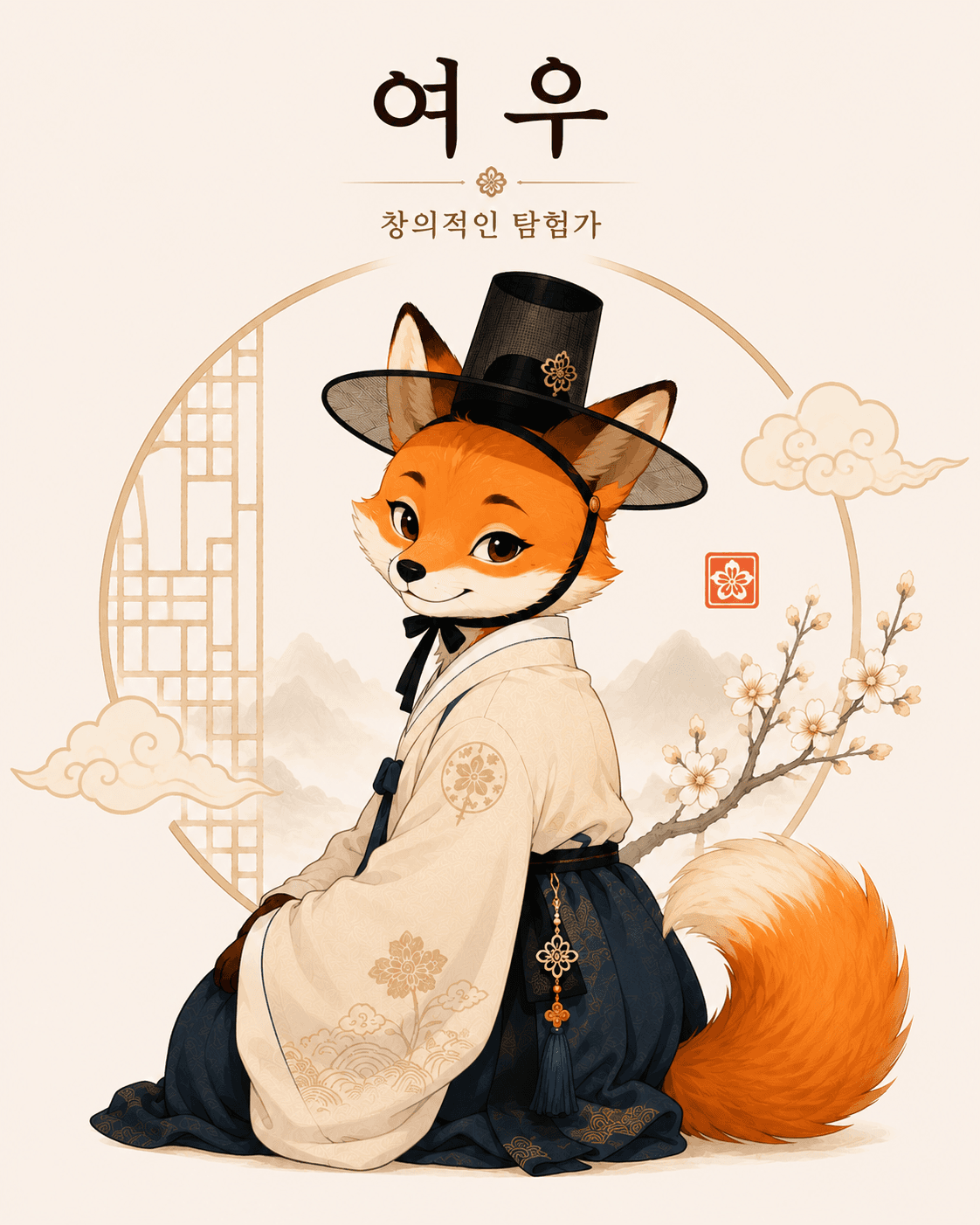 여우 캐릭터 일러스트